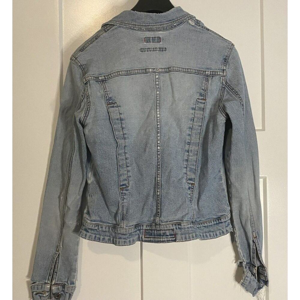 Vintage Guess Denim Jean Jacket Size SMALL Made in USA Distressed Med Wash Women - Picture 2 of 12